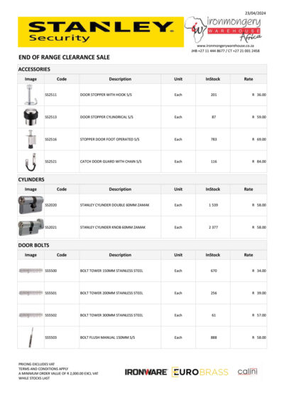 All Stock Specials - Ironmongery Warehouse